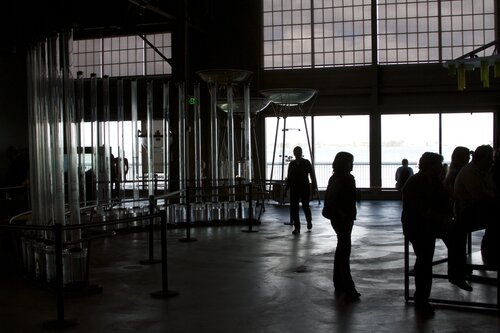 Bay water exhibits over the bay