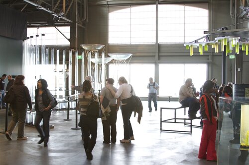 Bay water exhibits over the bay