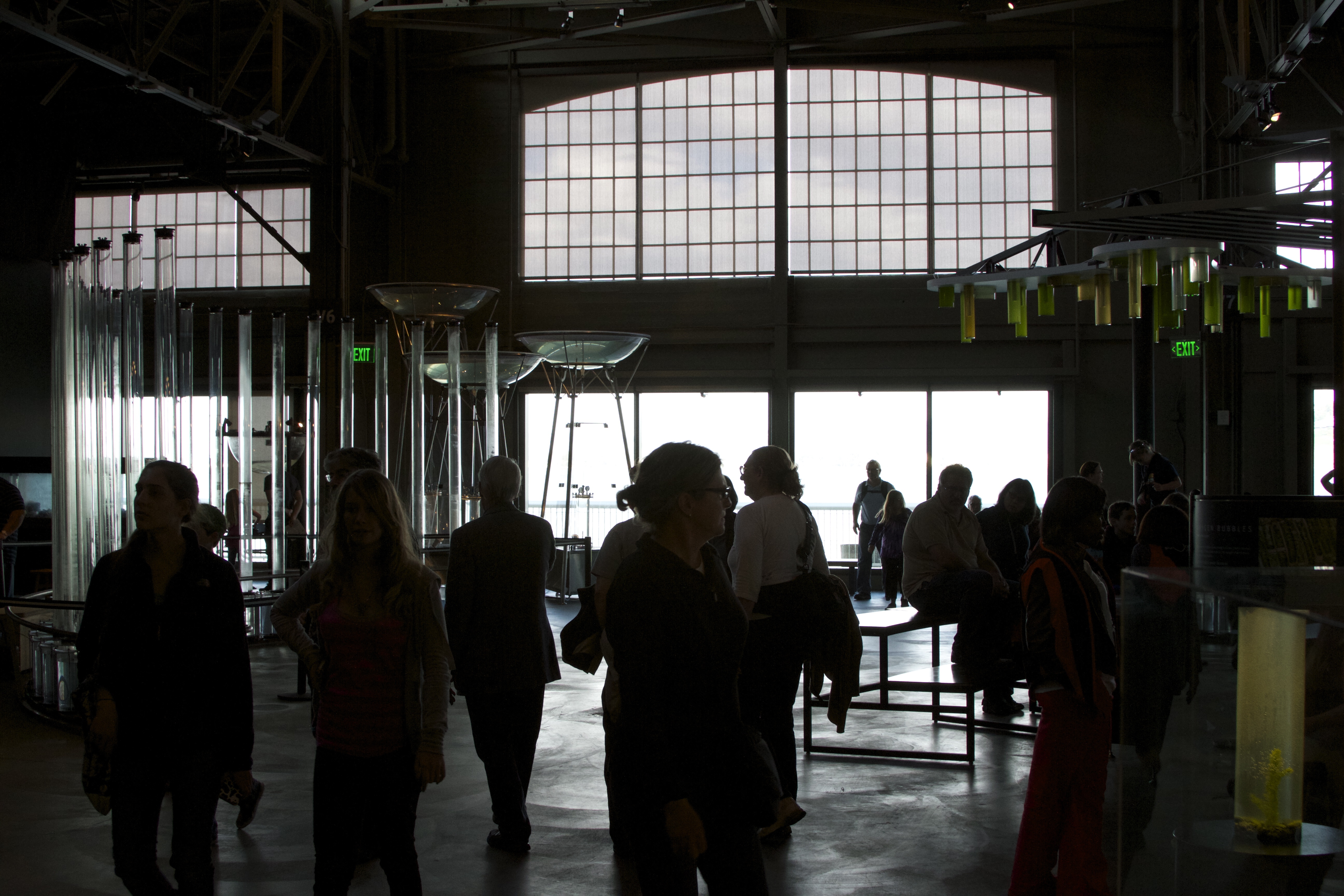 Bay water exhibits over the bay