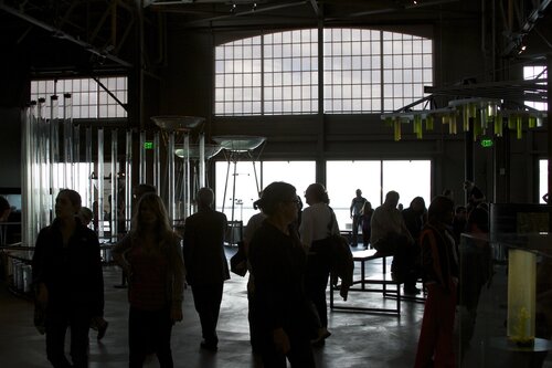 Bay water exhibits over the bay