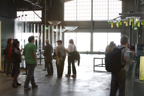 Bay water exhibits over the bay