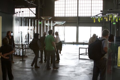 Bay water exhibits over the bay