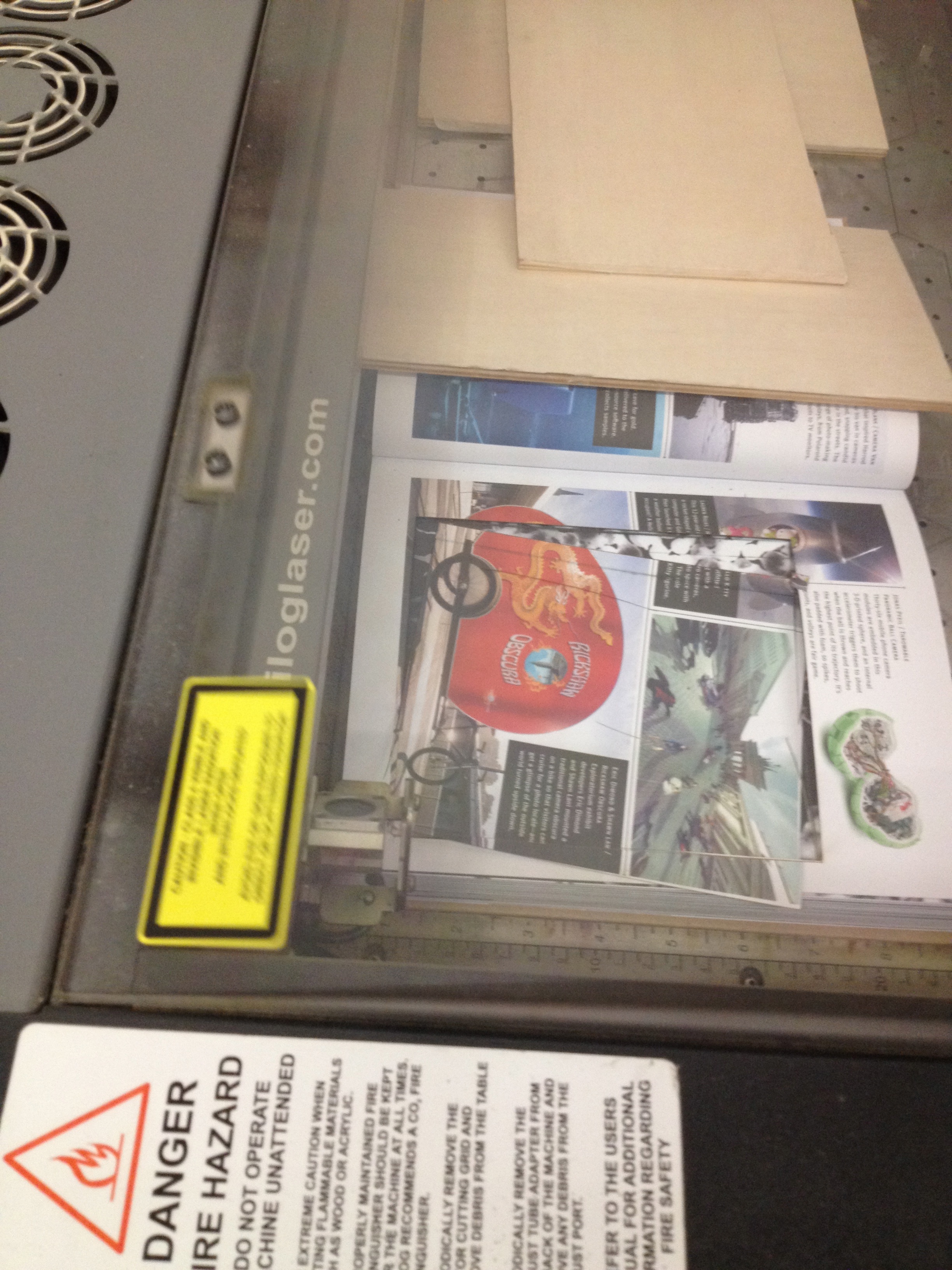 Book in the laser cutter