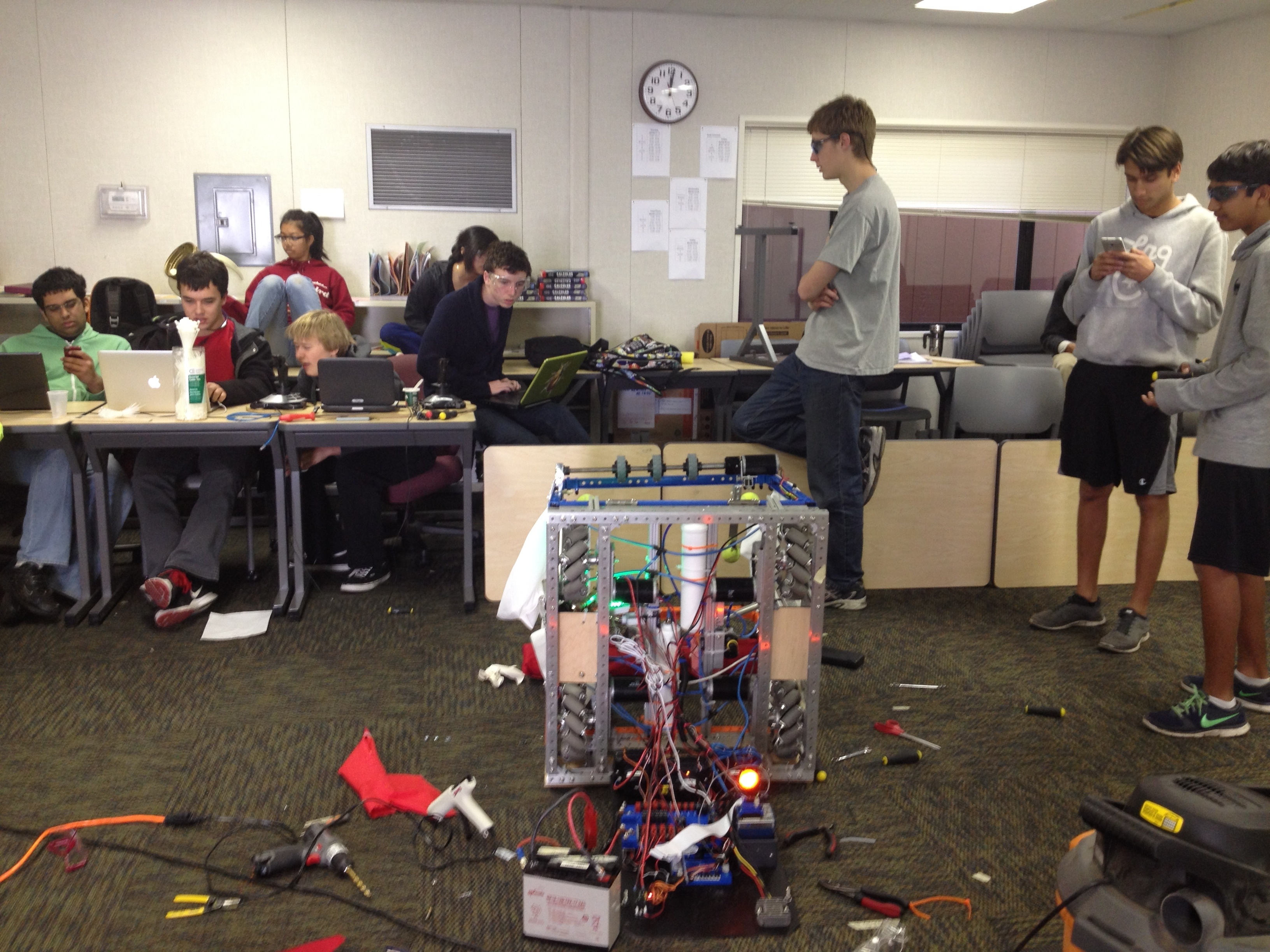 Robot guts everywhere.