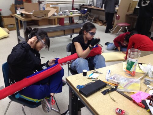 Sewing snaps on the bumpers