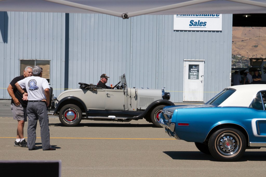 Parade of cars leaving