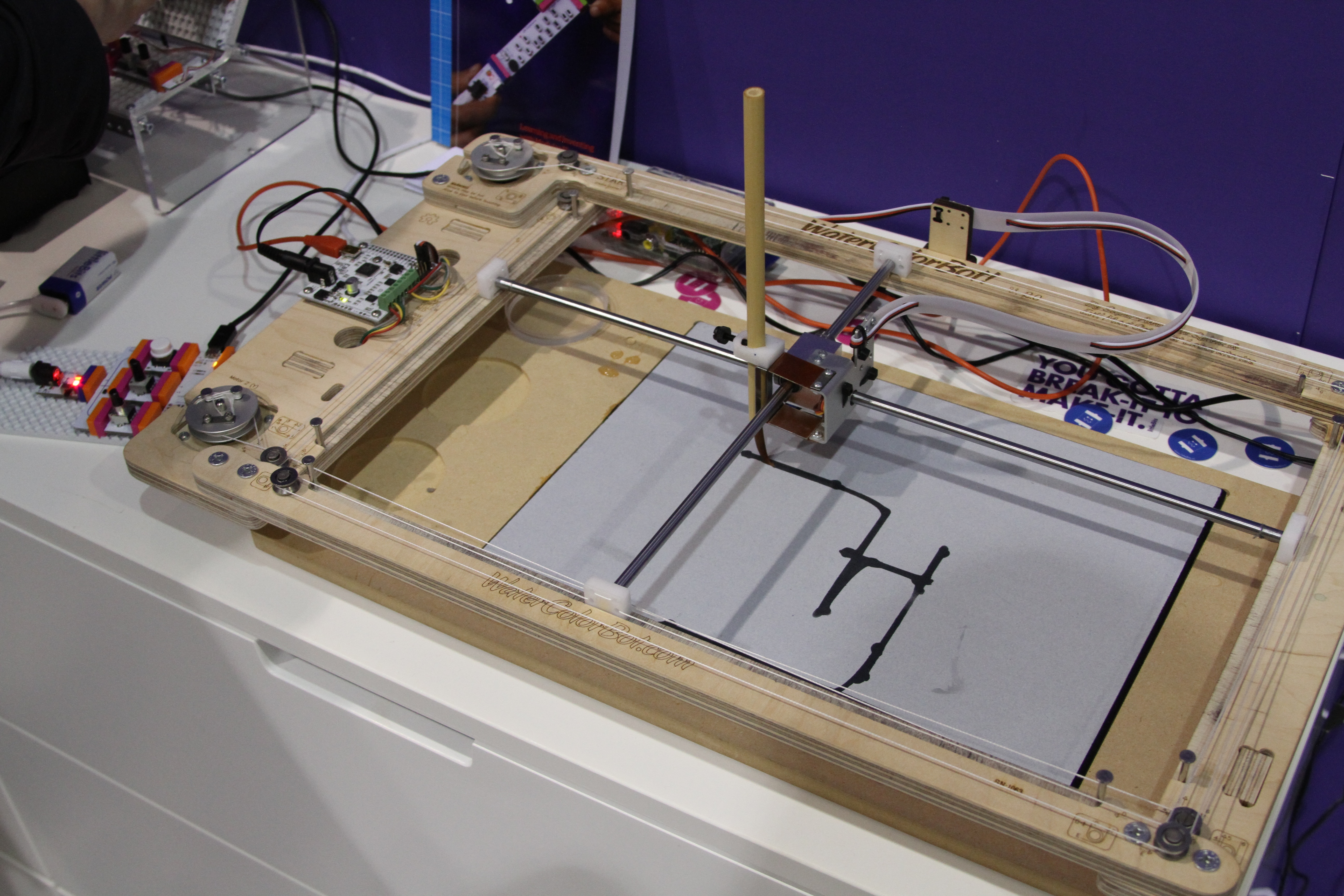 WaterColorBot + littleBits = etch-a-bits