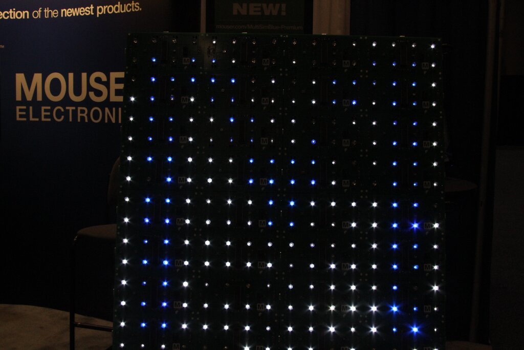 Blue "M" in LEDs